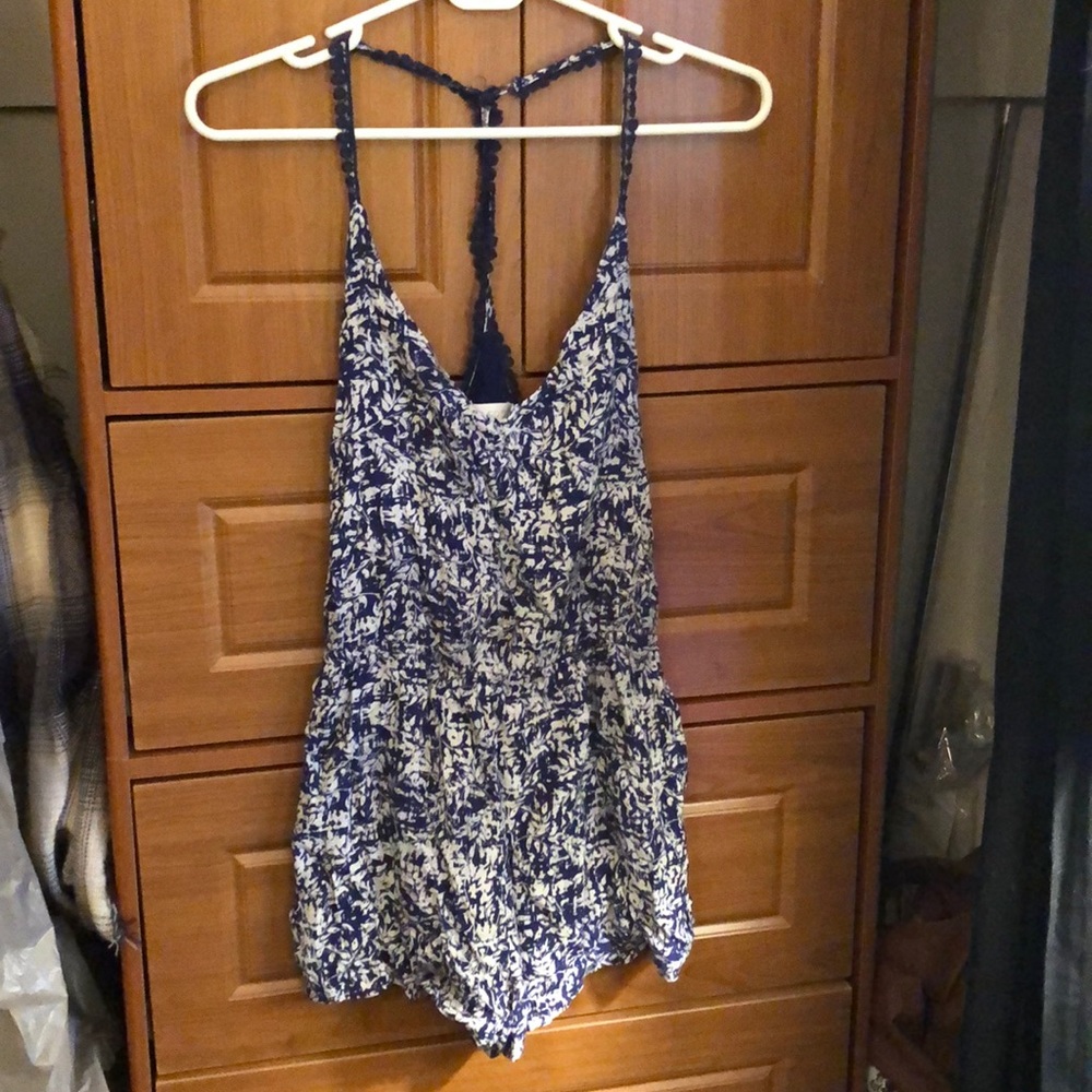 Forever 21 Blue Flower Print Romper